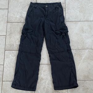 AE Black Super Hi-Rise Baggy Wide Leg Cargos